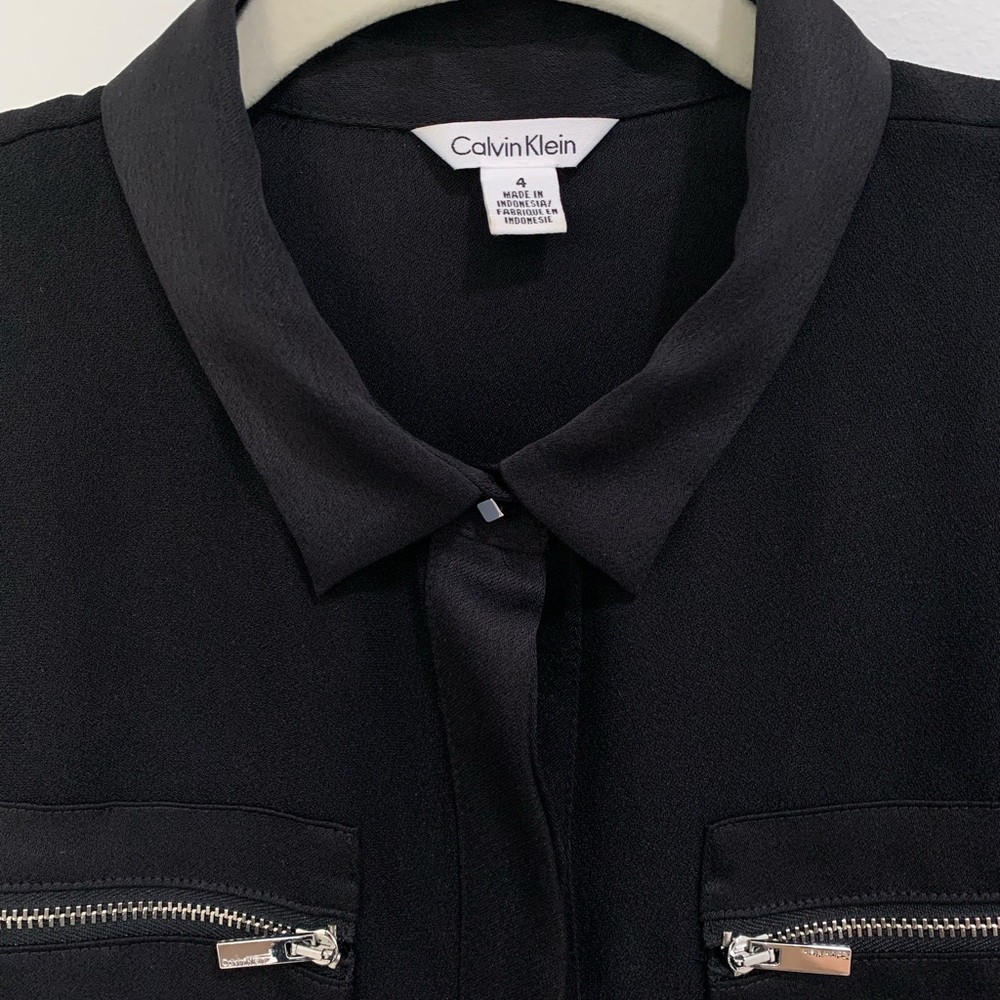 Like new ! Calvin Klein black mini shirt dress - Picture 9 of 14